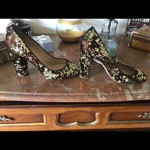 JCrew Collection Gold Sequin Pumps